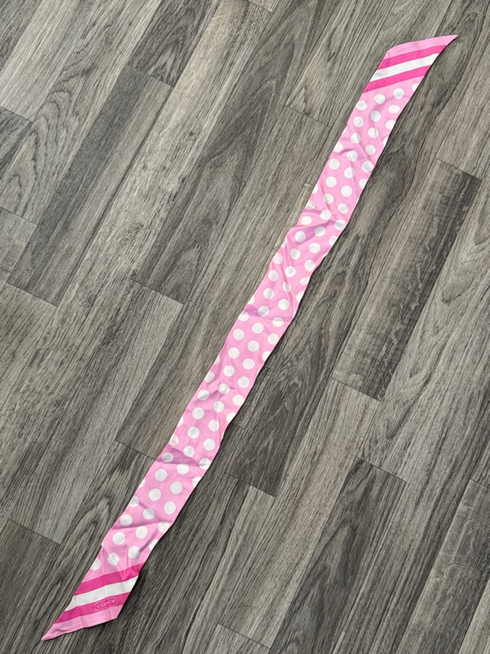 Coach polka dot silk skinny scarf bundle of 2 - Picture 7 of 8